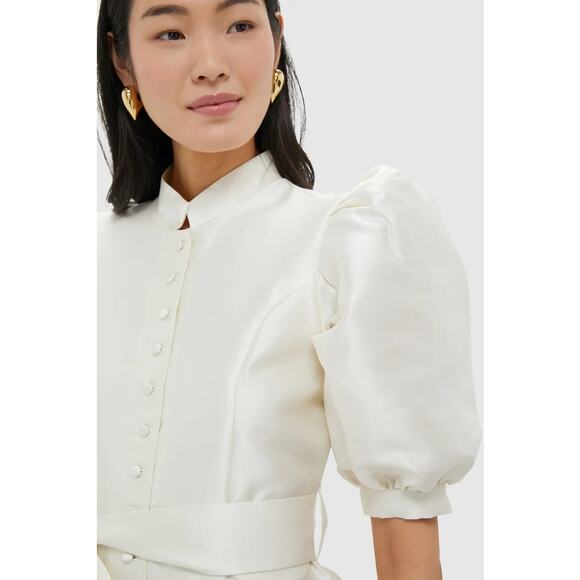 DESTREE White Long Smart Amoako Dress Size L NWT Retail $950 - Picture 5 of 6